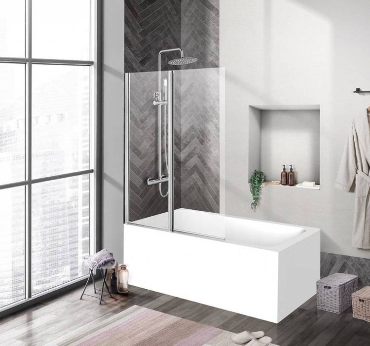 Душевая шторка на ванну BelBagno Uno V-2-100/150-C-Cr