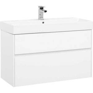 Тумба с раковиной Aquanet Бруклин 100 212599 белый, 572x972x437