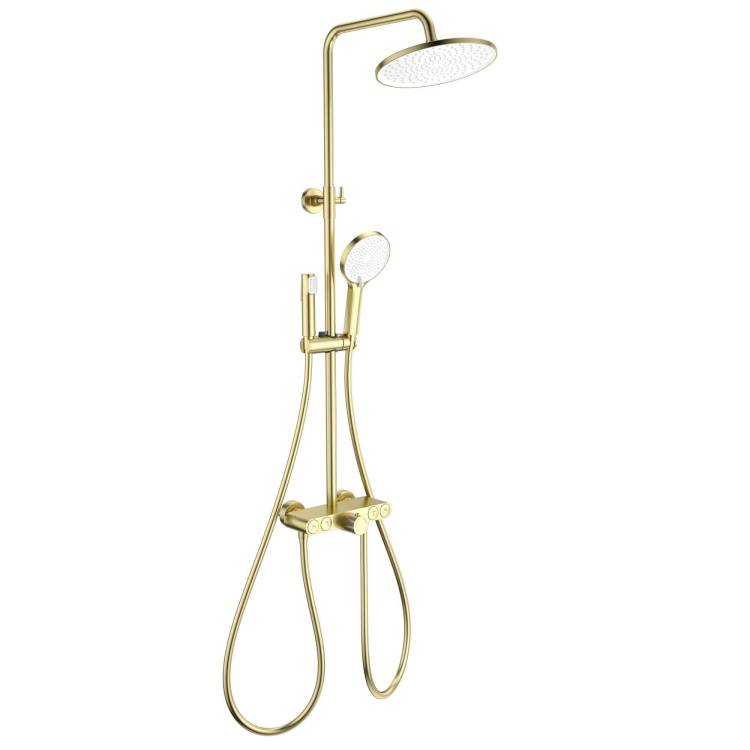 Душевая стойка Wonzon & Woghand WW-B4113-BG золотая, с термостатом