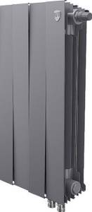 Радиатор биметаллический Royal Thermo Piano Forte 500 VDR silver satin, 4 секции, серебристый