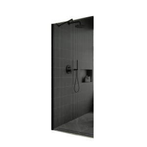Душевая перегородка MaybahGlass MGD-698-6ш 79x195, стекло графит 8 мм, профиль черный
