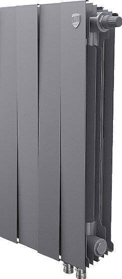 Радиатор биметаллический Royal Thermo Piano Forte 500 VDR silver satin, 4 секции, серебристый