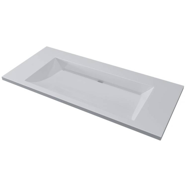 Раковина Uperwood Infinity RInfinity100wg0 без отверстия для смесителя, белая глянцевая, 100x45