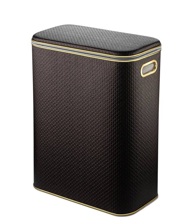 Корзина для белья Geralis PCG-B punto шоколад, кант золото, стандартная