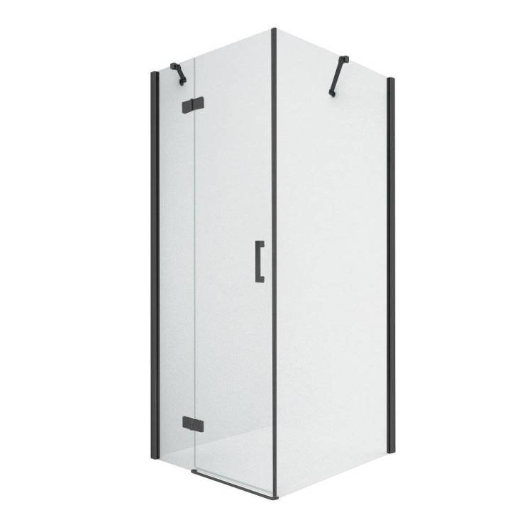 Душевое ограждение NEW TRENDY NEW RENOMA BLACK L 80x80x195 D-0201A/D-0110B (черный)
