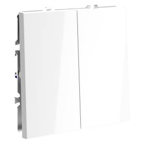 Выключатель 2-клавишный перекрестный Voltum S70 VLS020501 белый