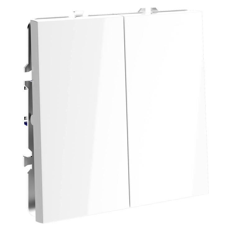 Выключатель 2-клавишный перекрестный Voltum S70 VLS020501 белый