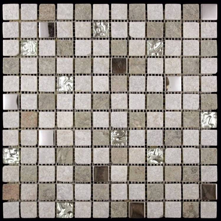 Мозаика Natural Kobe KBE-02 (KB11-E02) Стекло+Кварц+Металл (2.2x2.2) 30.3x30.3