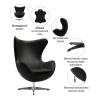 Кресло Bradex Home Egg Style Chair RF 0539 черный, натуральная кожа фото 7