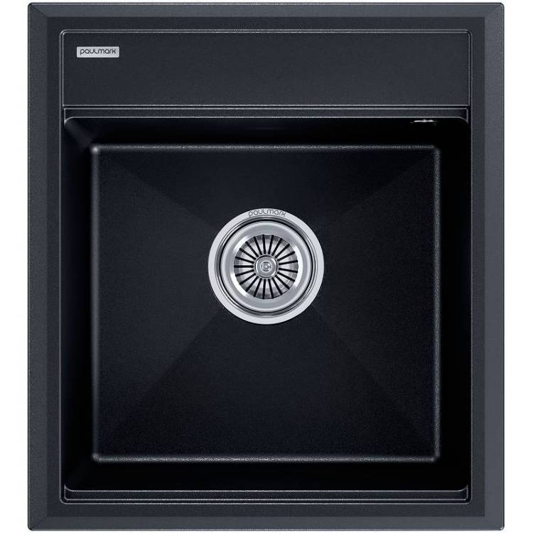 Мойка кухонная Paulmark Stepia PM114651-BLM 46x51 черный металлик