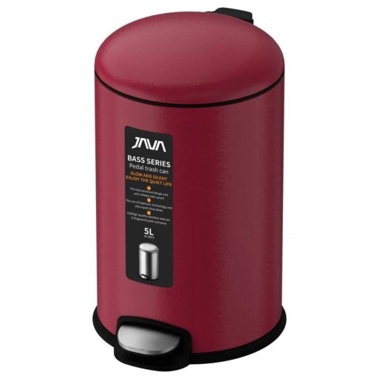 Ведро с микролифтом 5 л JAVA S-885-5R малиновый