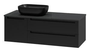 Тумба с раковиной Brevita Карго УТ000024164 черная, 120 см