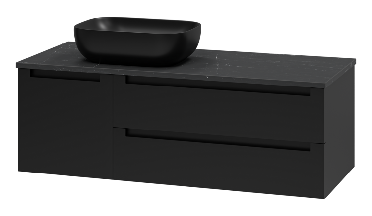 Тумба с раковиной Brevita Карго УТ000024164 черная, 120 см