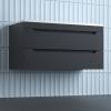 Тумба с раковиной Style Line Остин подвесная, графит, раковина белая, 55x100x45 фото 2