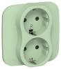 Розетка 2-местная с заземлением и шторками IEK Flite FI-R24A-16-1-K93 фисташковый