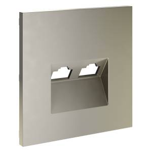 Лицевая панель для двойной компьютерной розетки RJ-45 Voltum S70 VLS001404 шелк