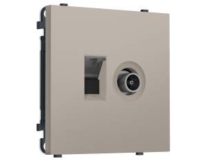 Комплект механизма компьютерной розетки+TV оконечной Ambrella Volt Sigma MS372510 серо-бежевый матовый