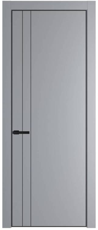 Межкомнатная дверь Profil Doors 12 PE полотно Смоки, кромка алюминиевая с четырех сторон черная, алюминиевый молдинг 3мм 800x2000