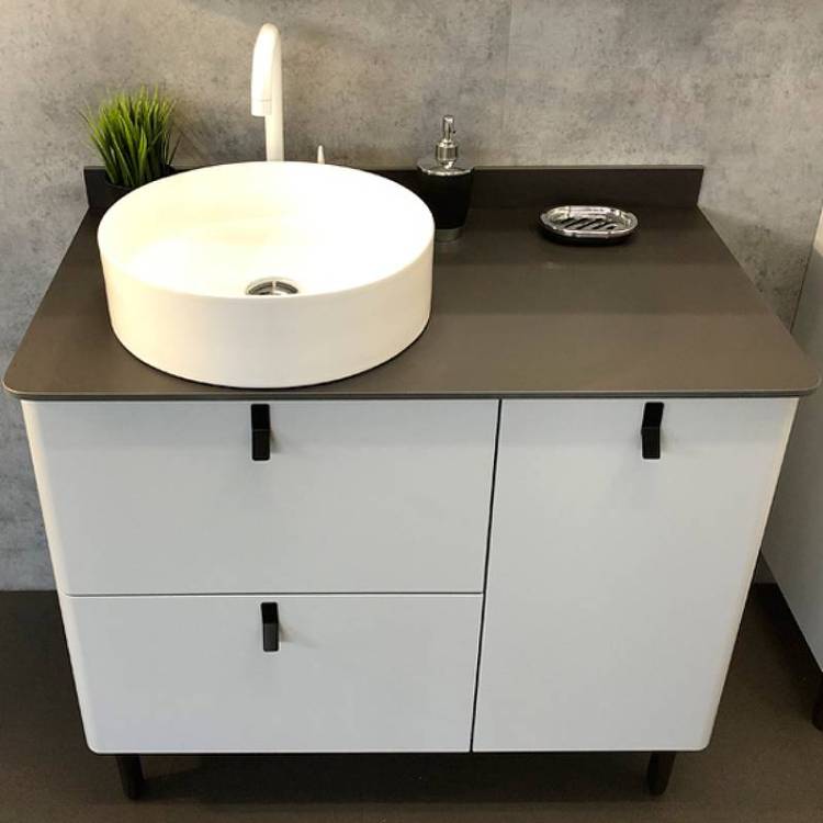 Тумба с раковиной Comforty Сорренто-90Н 00-00013520 серый