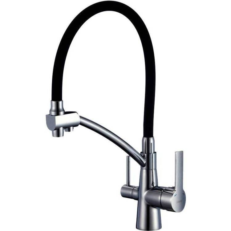 Смеситель для кухни Savol S-L1805L-01 с гибким изливом