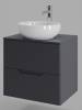 Тумба с раковиной Orange Line Li-60TugMDF+B07-420W графит матовый, 60 см фото 2