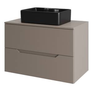 Тумба с раковиной Orange Line Li-70TuLMDF+B01-475MB латте матовый, 70 см