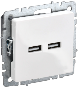 Розетка USB type A+A IEK Brite BR-U21-D31-K01 белый