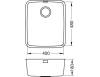 Мойка кухонная Alveus Luno 40 1129252 Sat 90 Fi с сифоном, 48x40 фото 5