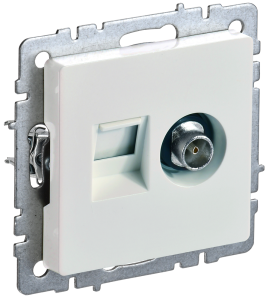 ТВ-розетка+Ethernet RJ45 IEK Brite BR-AK20-1-K36 жемчуг