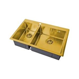 Кухонная мойка Zorg Steel Hammer SH 78-2-51-R BRONZE бронза