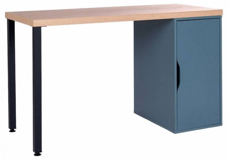 Стол письменный Гуд Лакк Ингар S01552 Дуб беленый/серо-бирюзовый/черный