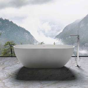 Ванна из искусственного камня Vincea VBT-4S04MW белая матовая, 170x80x56