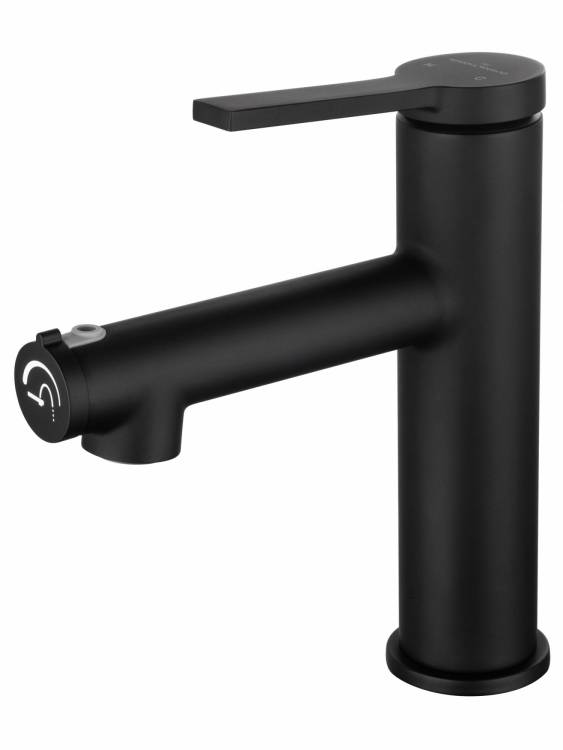 Смеситель для раковины Wonzon & Woghand WW-H1017-MB с функцией полоскания, черный матовый