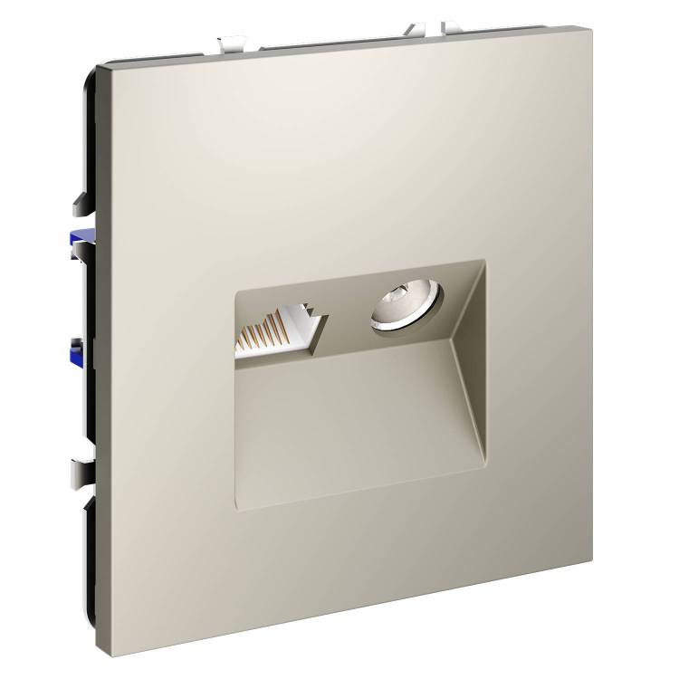 ТВ-розетка+Ethernet RJ45 Voltum S70 VLS060703 кашемир