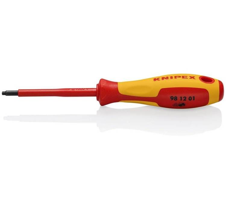 Отвертка KNIPEX VDE Robertson R2 под внутренний квадрат, 210 мм, диэлектрическая, 2-компонентная рукоятка