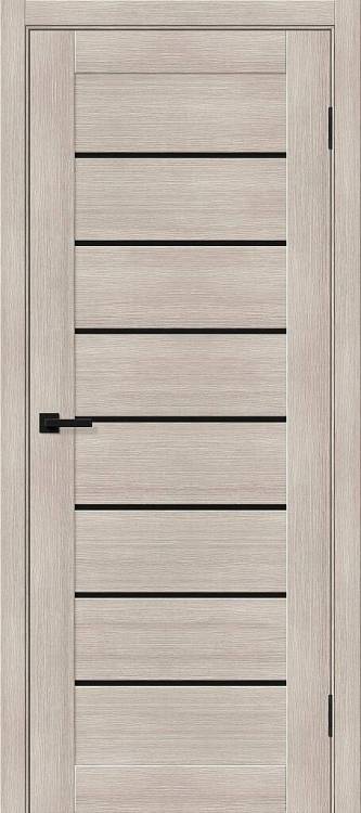 Межкомнатная дверь Bravo Браво-22 полотно Cappuccino Melinga, cтеклянная вставка Black Shine 900x2000
