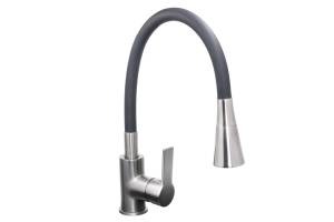 Смеситель для кухни Stella Polar Тулуза S3865-2 с гибким изливом, оружейная сталь, черный Смеситель для кухни Stella Polar Тулуза S3865-2 с гибким изливом, оружейная сталь, черный