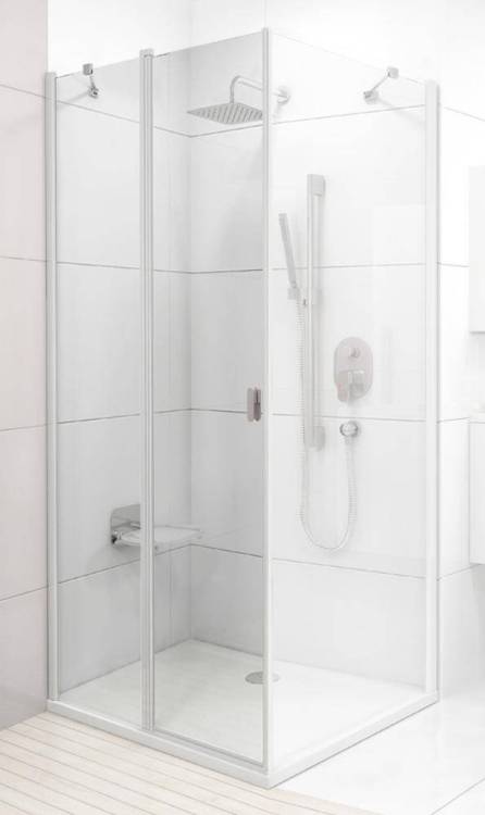 Дверь для душевого уголка Ravak CRV2-80 Transparent, профиль белый