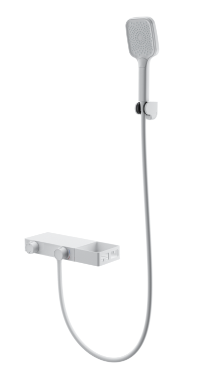 Смеситель для ванны Wonzon & Woghand WW-B2551-MW с душем и термостатом, белый матовый