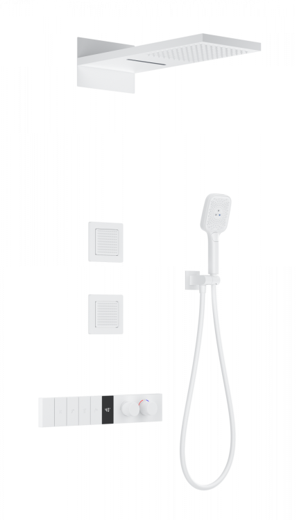 Душевой комплект Wonzon & Woghand WW-D4538-A-MW с термостатом, белый
