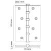 Петля карточная Morelli MSN 100X70X2.5-4BB SG матовое золото, с подшипником фото 2