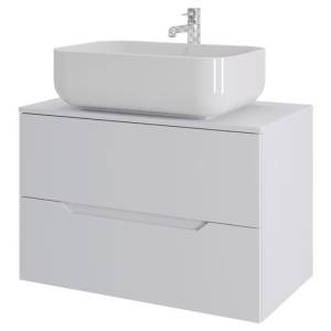 Тумба с раковиной Orange Line Li-80TuwMDF+B03-600W белая матовая, 80.5 см