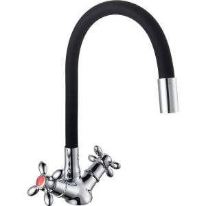 Смеситель для кухни BOOU BA5318-1F-E352A-B702 черный, хром