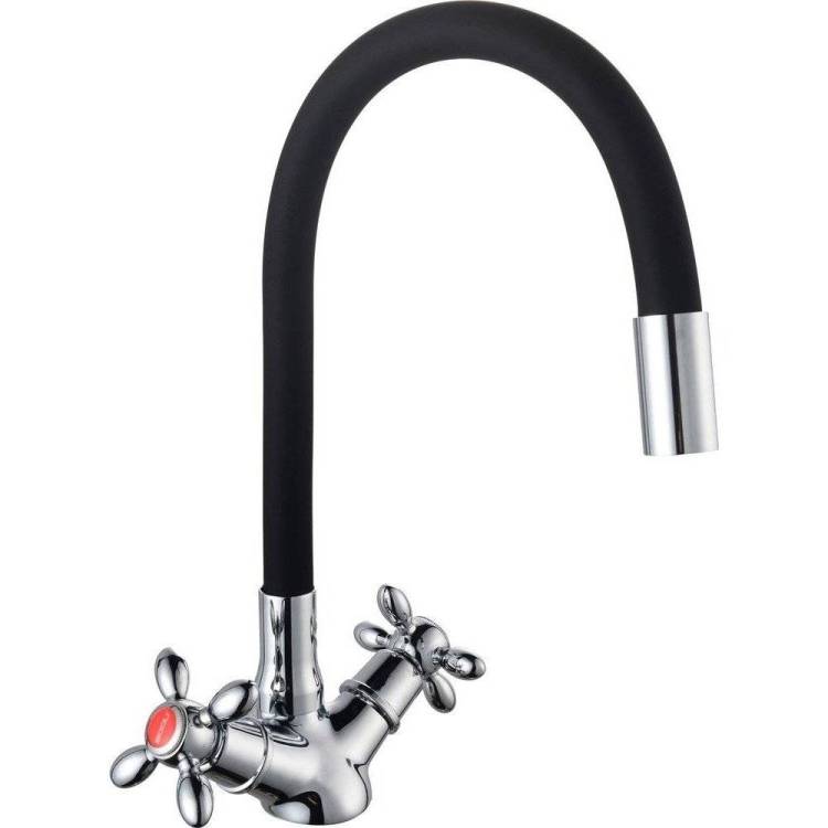 Смеситель для кухни BOOU BA5318-1F-E352A-B702 черный, хром