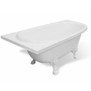 Ванна из искусственного камня Эстет Венеция silk 170x80 левая, с белыми ножками