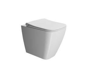 Чаша для приставного унитаза GSI Nubes 961009 безободковая, белый матовый