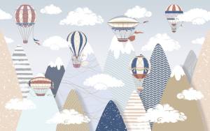 3D Фотообои Artegrafico «Разноцветные горы с шарами» NKID-008 канвас