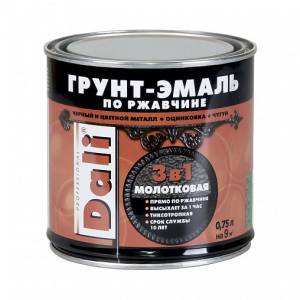 Грунт-эмаль по ржавчине 3 в 1 молотковая алкидная Dali шоколадный 0.75 л