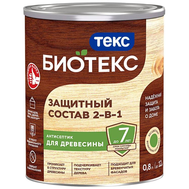 Защитный состав 2-в-1 Текс Биотекс венге 0.8 л
