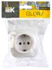 Розетка 1-местная с заземлением IEK Glory ERH11-K01-16 белый фото 2